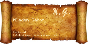 Mladen Gábor névjegykártya